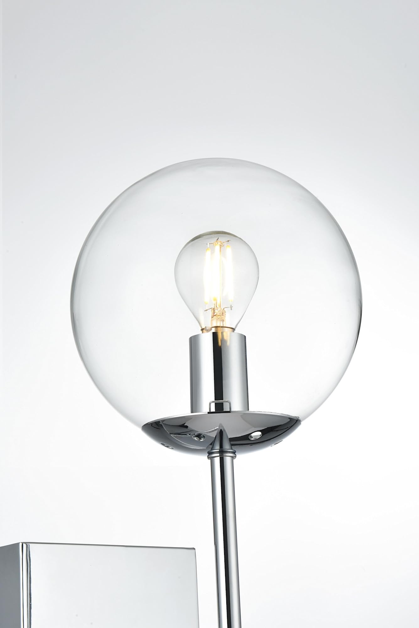 Living District Neri 2-Light Metal Wall Sconce w/Clear Shade in Black and Brass