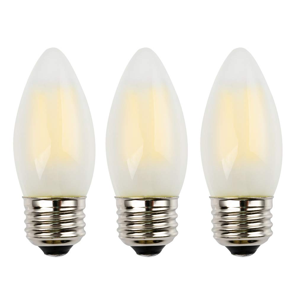 OPALRAY C35 6W LED Candelabra Bulb, 4000K Neutral White Daylight, 60W Incandescent Equivalent, E26 Medium Base, Dimmable, Froste