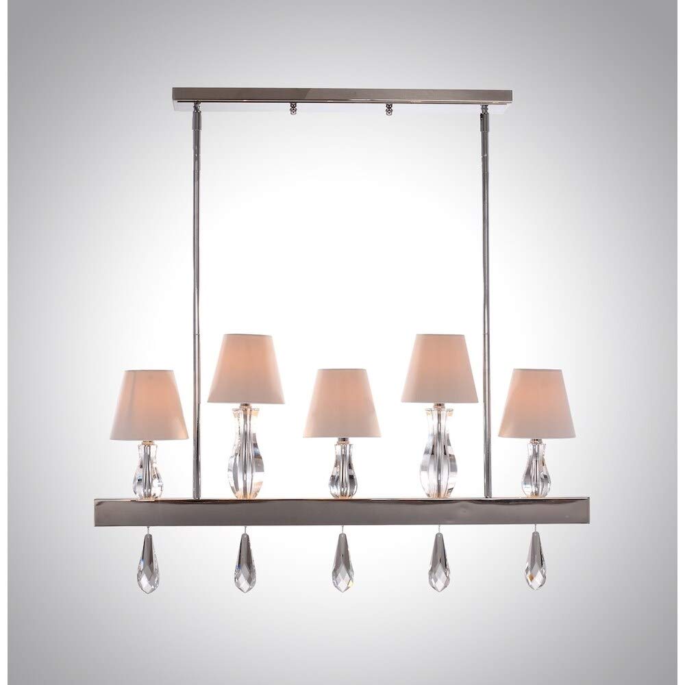 Zeev Lighting Chrome Chandelier Cd10065-5-Ch, 36&quot;X5.75&quot;X49.75&quot;, Metal Eleg