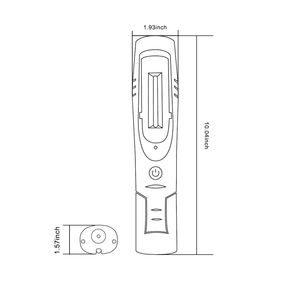 Portable Cordless Rechargeable 3W LED Work Light Work Lamp w/Hanging Hook, Magnetic Base, Car Charger, UL-Listed Power Adapter f