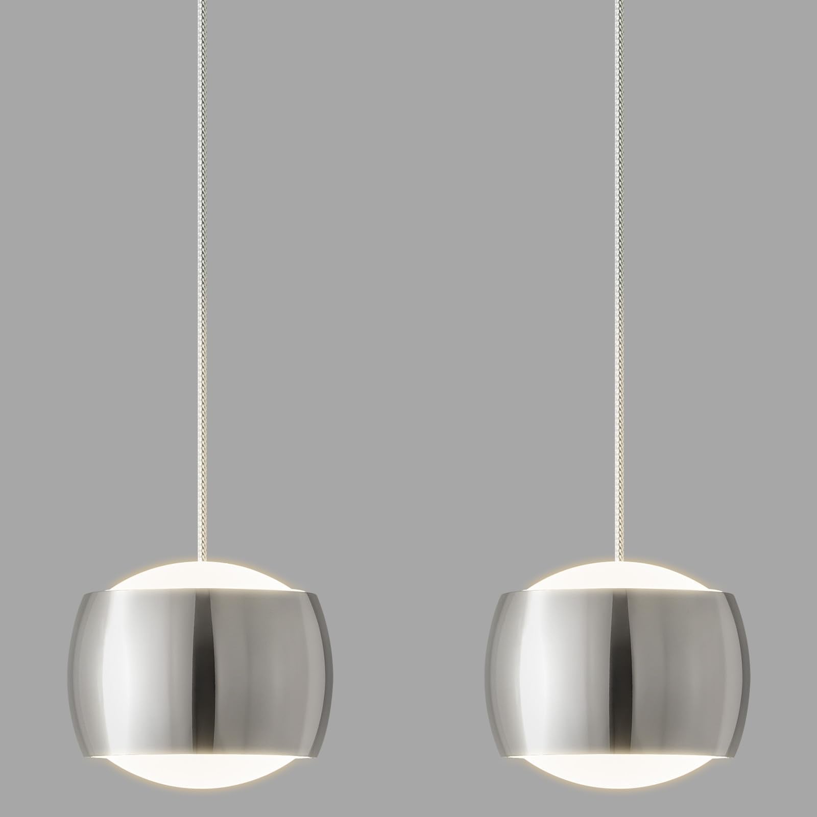 Adcthome Modern Led Dimmable Pendant Light Fixtures Mini Island Pendant Lighting For Kitchen Island Dinning Room Bedroom Bar  Kitchen Island Ceiling Hanging Light Fixtures(Chrome-2-Pack)