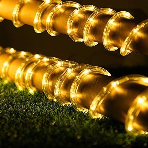 Toodour Led Rope Lights Outdoor, 100Ft 720 Led Christmas Tube String Lights, 8 Modes Connectable Clear Tube Decorative Lighting For Garden, Patio, Bedroom, Party, Wedding, Christmas Decor(Warm White)