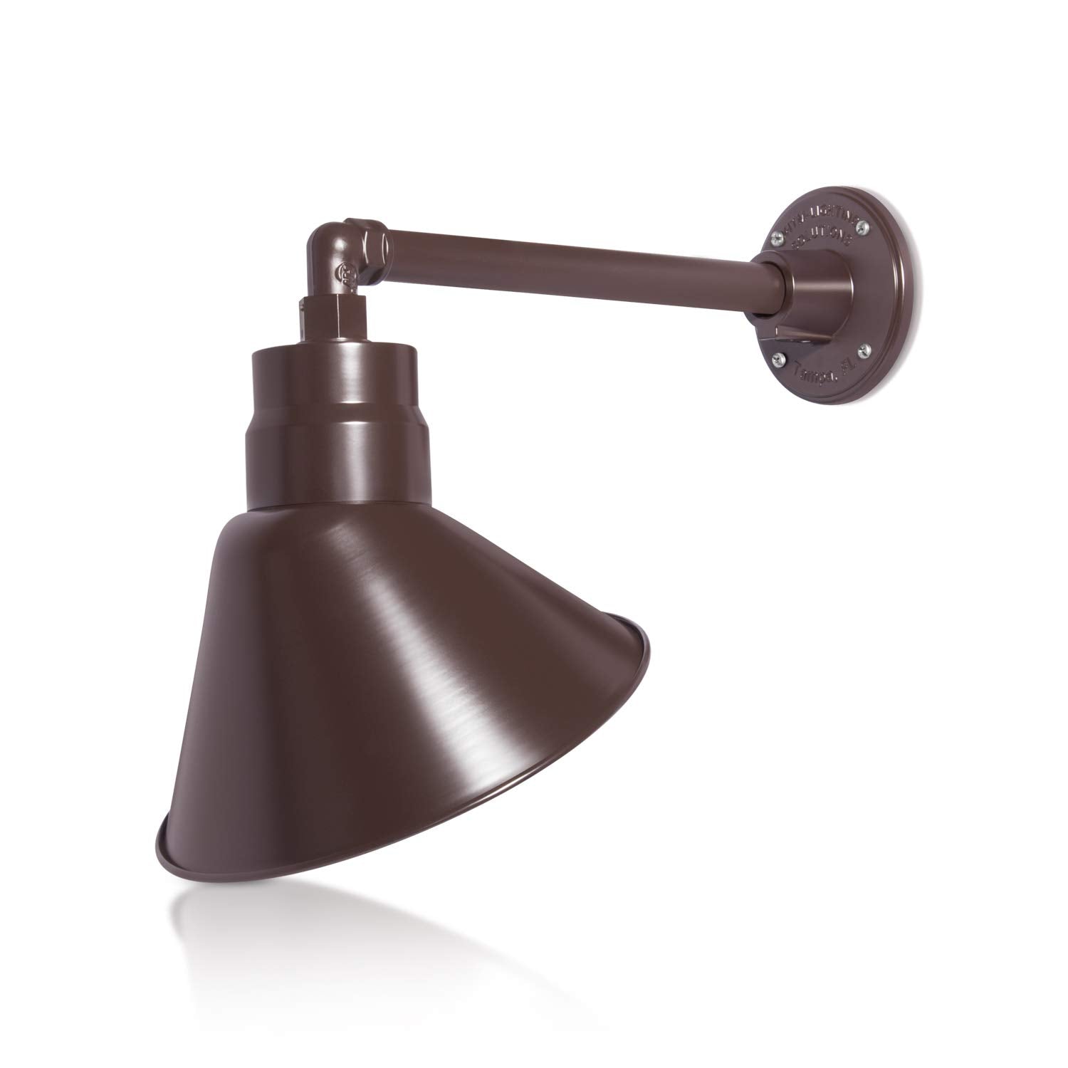 10in. Architectural Bronze Angle Shade Gooseneck Sign Light Fixture with 13in. Long Extension Arm - Wall Sconce Farmhouse, Vinta