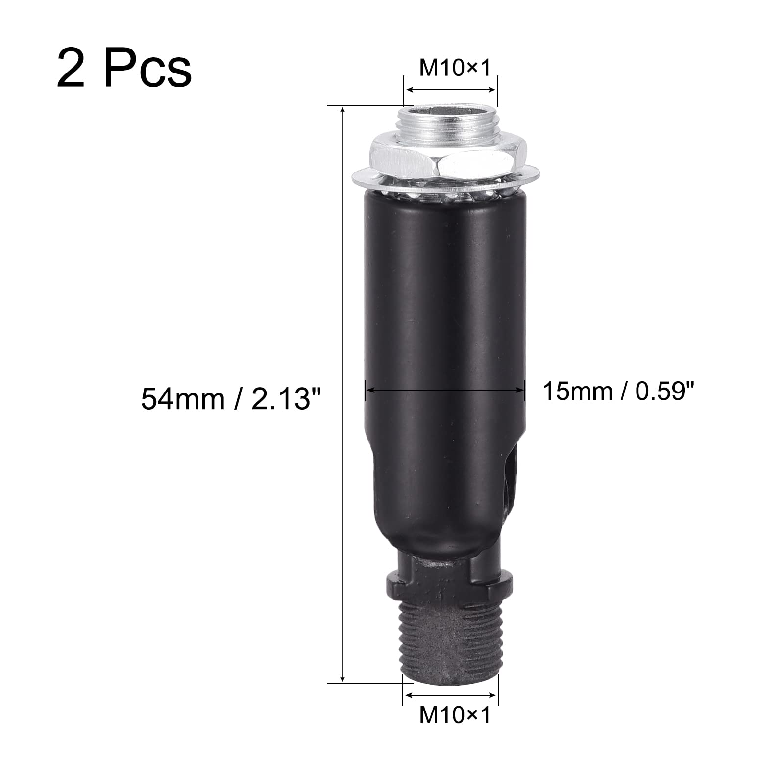 Meccanixity Sloped Ceiling Adapter 180 Degree Swivel M10 Thread, For Chandelier Ceiling Pendant Light, Black Pack Of 2