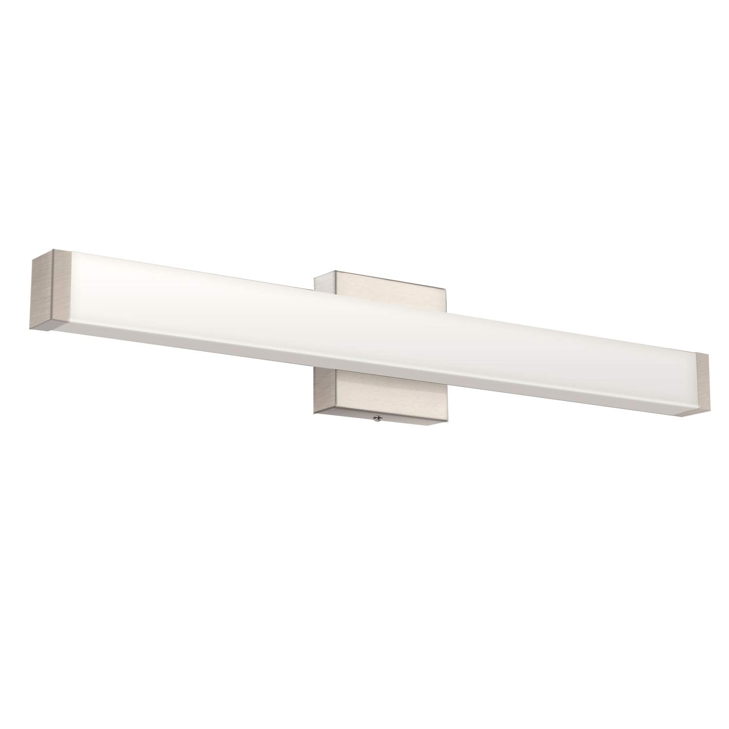 Yhtlaeh Bathroom Vanity Light Brushed Nickel Square Led 24 Inch 14W Dimmable 4000K Natural White Light Wall Bar Lighting Fixture
