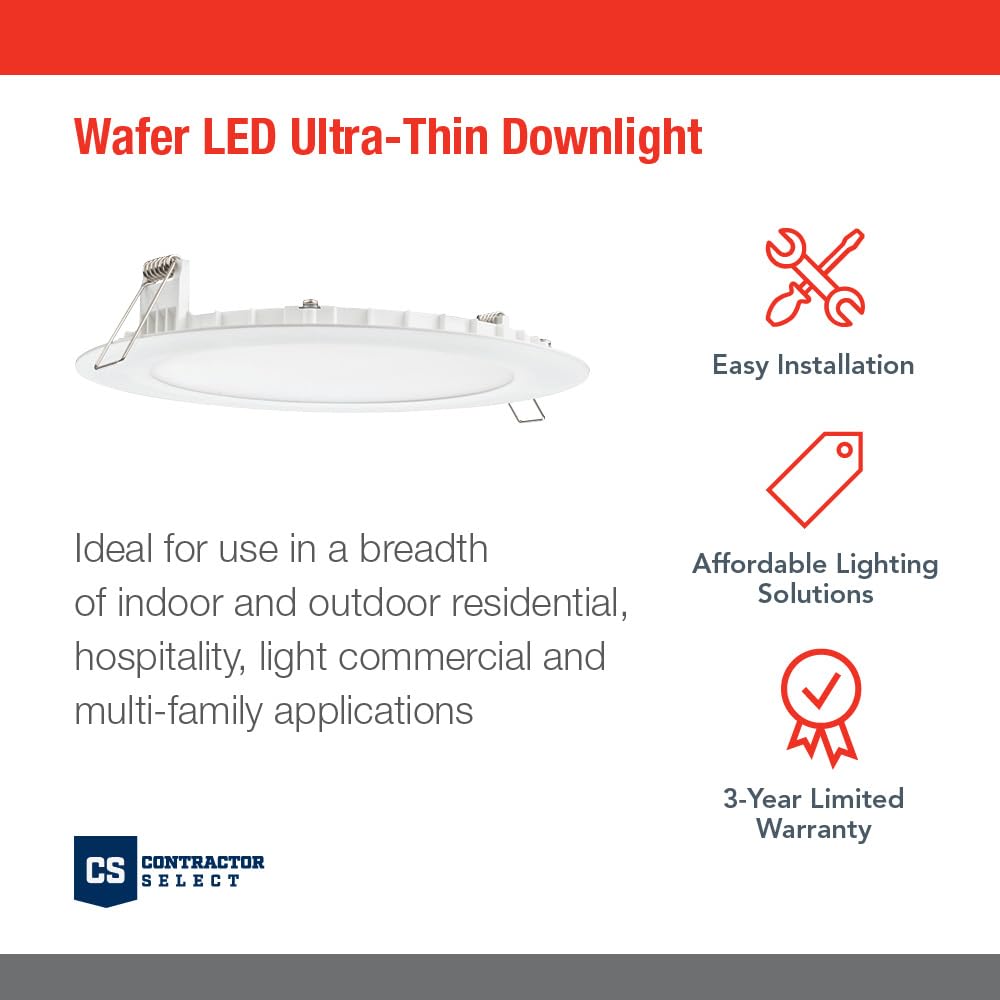 Juno 4-Inch LED Recessed Lights, 5-in-1 Switchable Color, Ultra-Thin Matte White Trim, 12-Pack, Model WF4 SWW5 90CRI