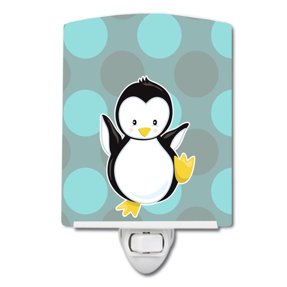 Carolines Treasures BB8605CNL Penguin on Polkadot Ceramic Night Light Compact, ULCertified, Ideal for Bedroom, Bathroom, Nurse