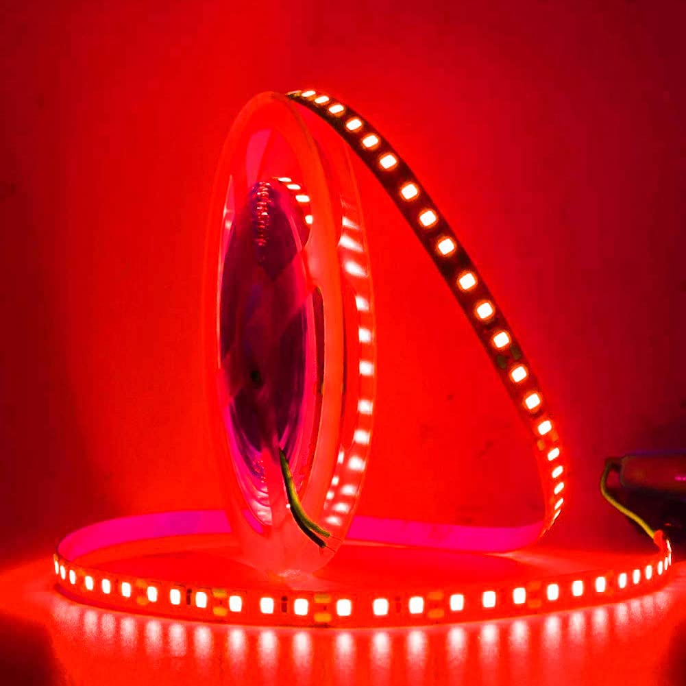 SUYOOULIN LED Strip Lights, SMD 2835, 1200 LEDs, 16.4Ft, 26000LM, Waterproof IP65, Red