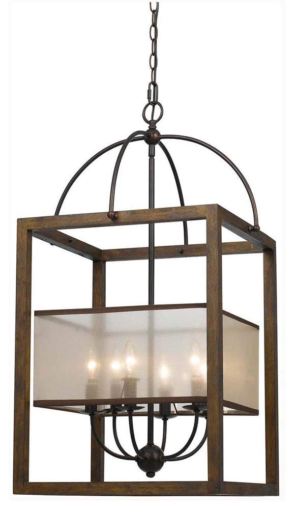 Cal Lighting Fx-3536/6L Six Light Chandelier, 19X19X33, Dark Bronze/Stained Reddish Brown
