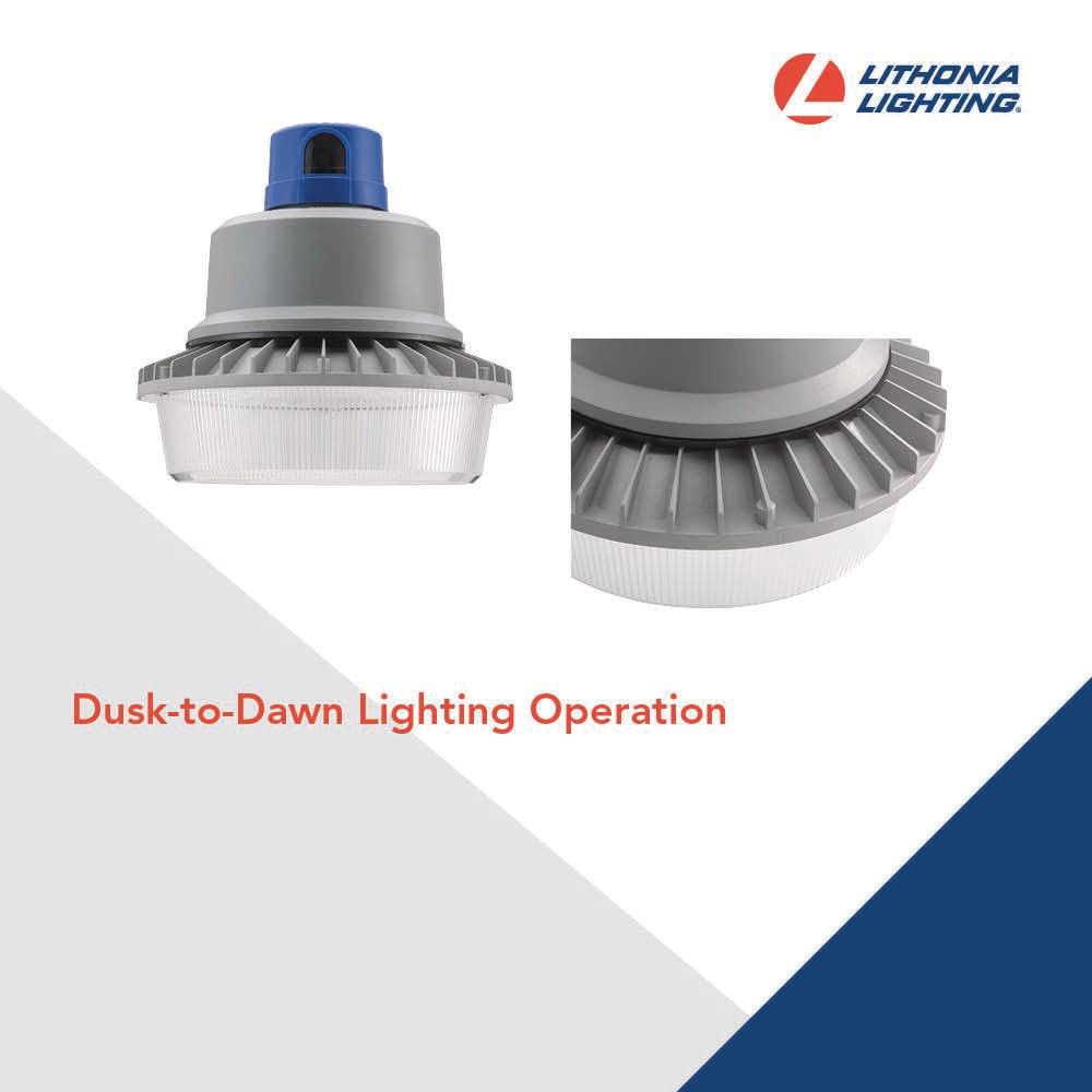 Lithonia Lighting Outdoor BGR P2 LED Security Light, 4000K, Gray, Metal, Dusk-to-Dawn, Model BGR LED P1 40K MVOLT PER DNA M