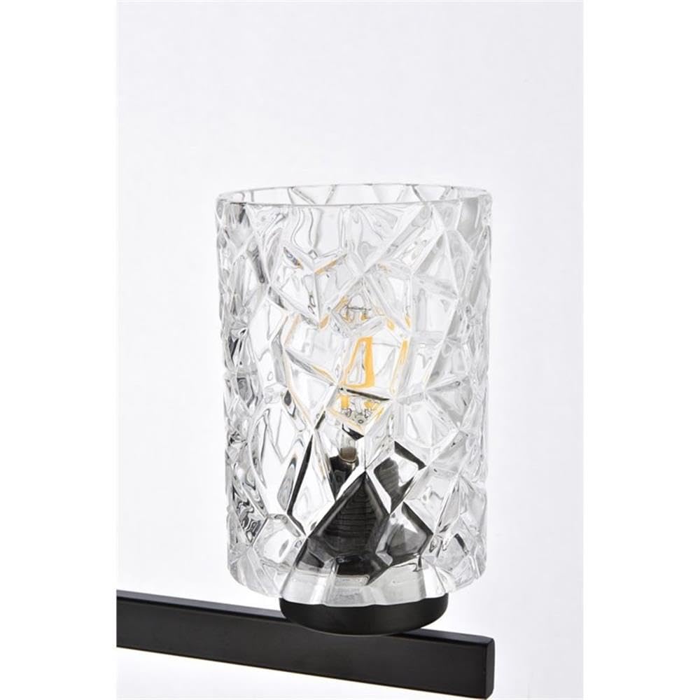 Living District Cassie 3-Light Metal Bath Sconce in Black and Clear