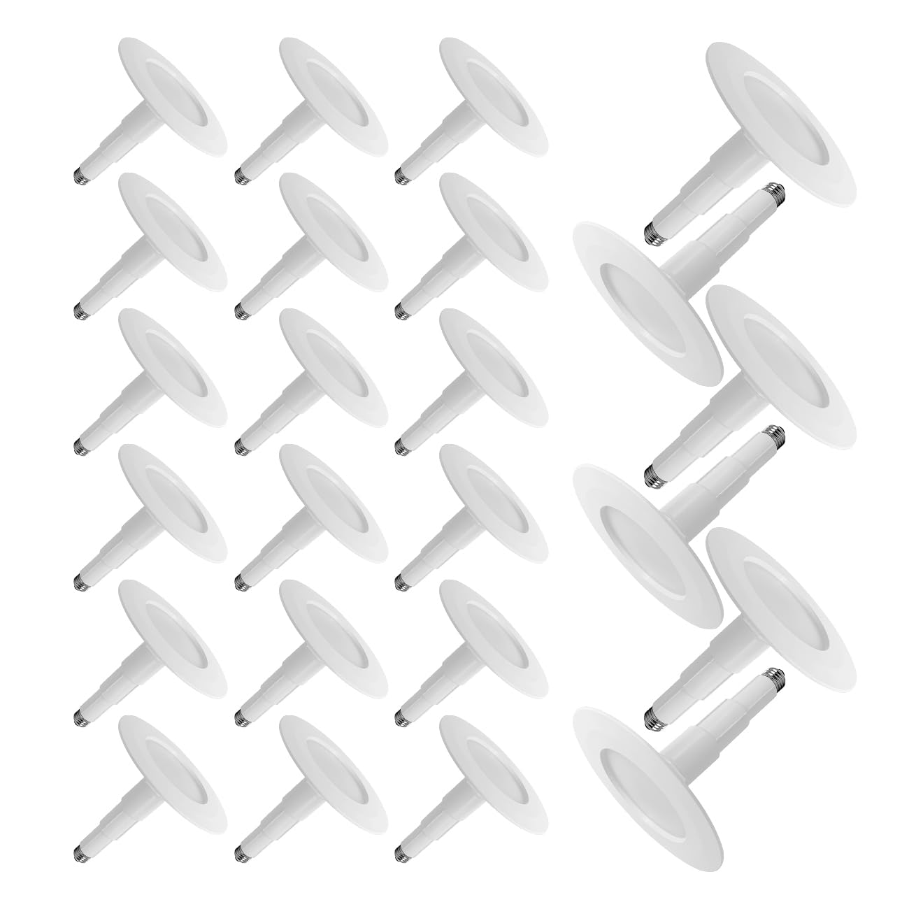 Soliseed 24 Pack 5/6 Inch LED Can Lights Length Adjustable Retrofit Downlight,Recessed Lights ETL Damp Rated,12W=60W,5000K Daylight,800LM,Dimmable Recessed Lighting,E26,Easy Install