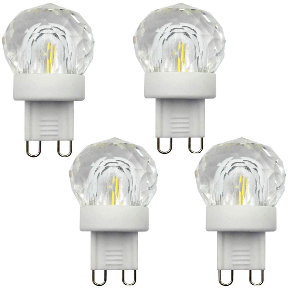 Lxcom Lighting G9 Led Bulb 2W Dimmable Globe Crystal Led Light Bulbs 20W Equivalent G9 Base Cob Light Bulbs Daylight White 6500K