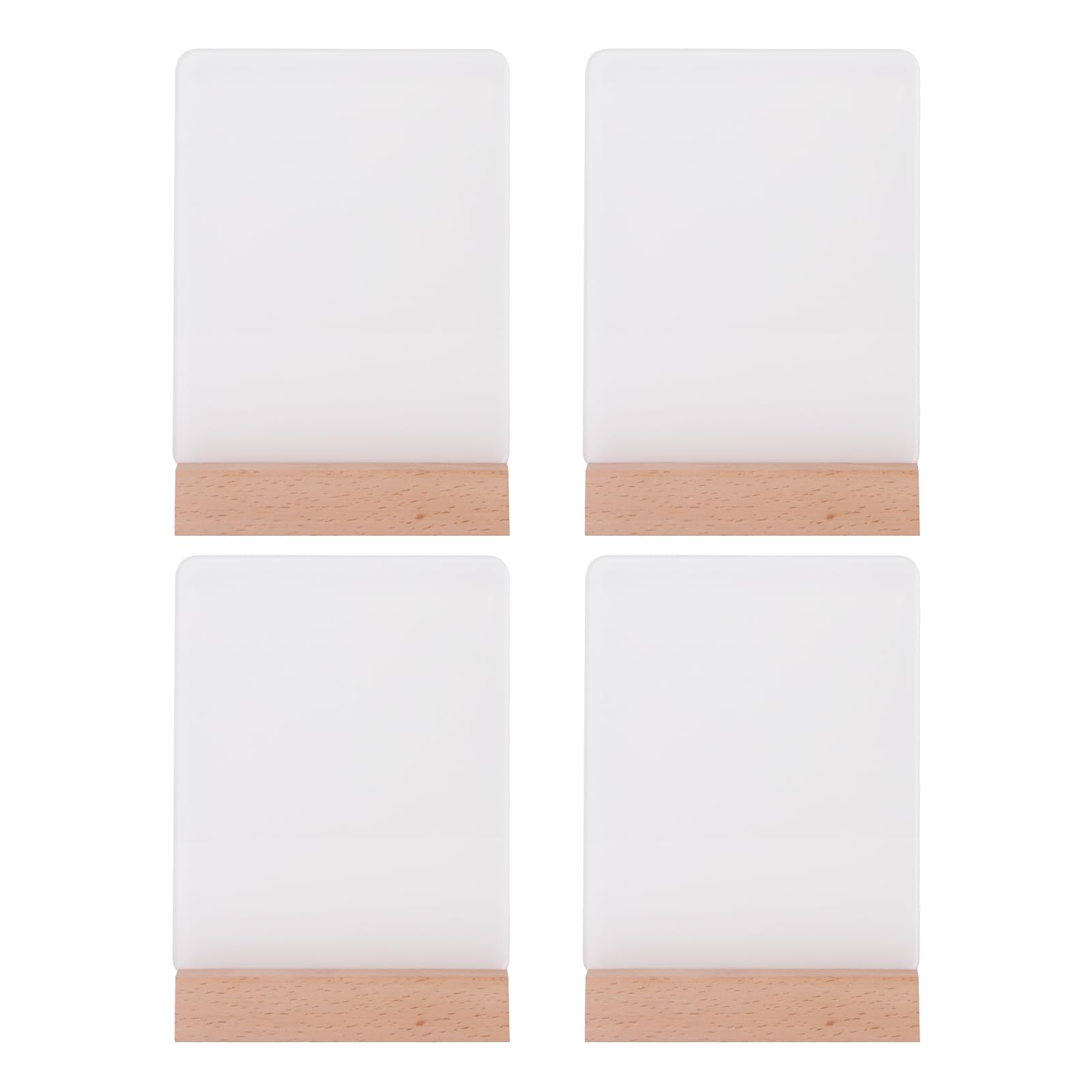 PYD Life 4 Pack LED Acrylic Photo Frames Night Lights 6" x 8", White with Wood Stand for Sublimation Printing