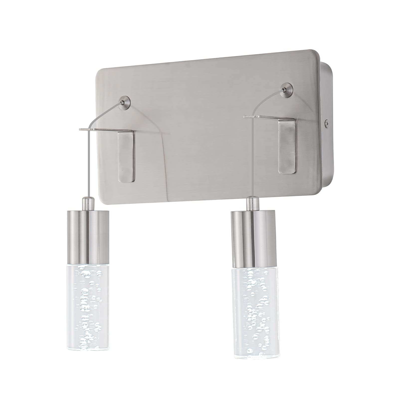 BESTWEST LED Modern Bathroom Vanity Light Fixtures, Brushed Nickel Finish with Bubble Glass, Bathroom Wall Lighting Fixtures Ove