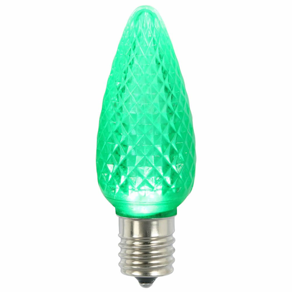 Vickerman C9 LED Green Faceted Twinkle Replacement Bulb, Package of 25