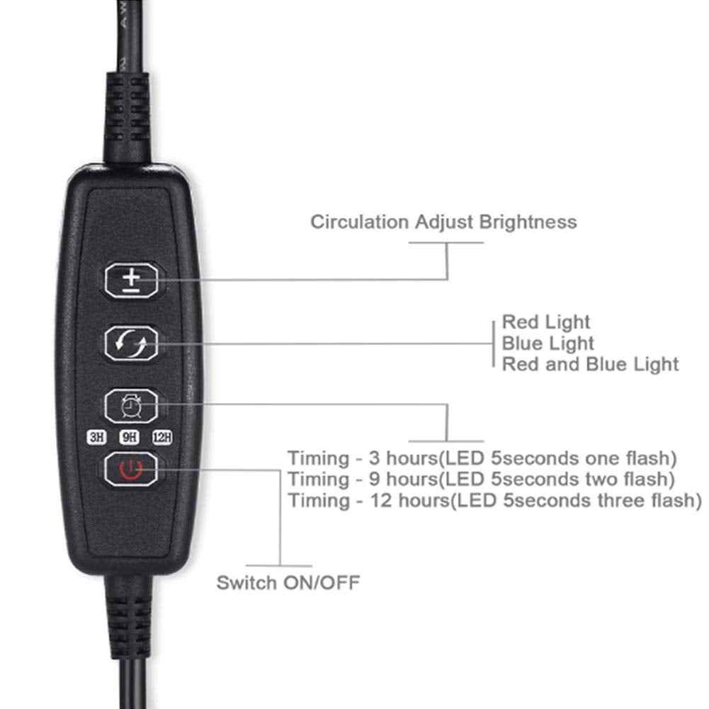 Led Plant Grow Lights For Indoor Plants 40 Led Full Spectrum Dual Head Plant Lights, 3 Switch Modes, 3/9/12H Timer, 9 Dimmable B