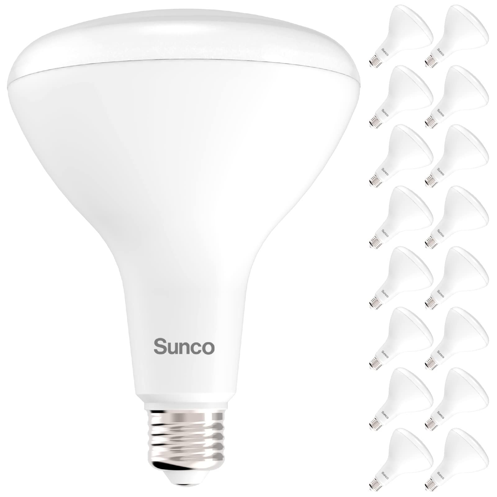 Sunco 16 Pack Br40 Led Light Bulbs, Indoor Flood Lights, Recessed Can Light Bulb, 1400 Lm, 17W (100W Equivalent), 2700K Soft Whi