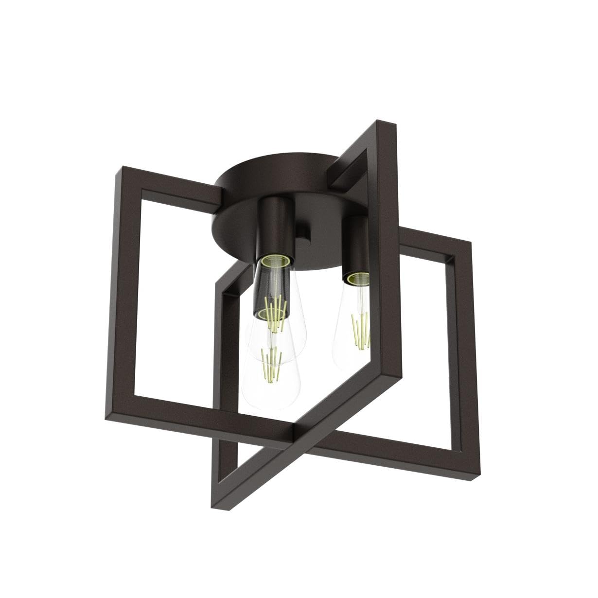 ZGLAOJT 3-Lights Ceiling Light Fixture, Industrial Metal Chandelier, Black, Model Y-1004