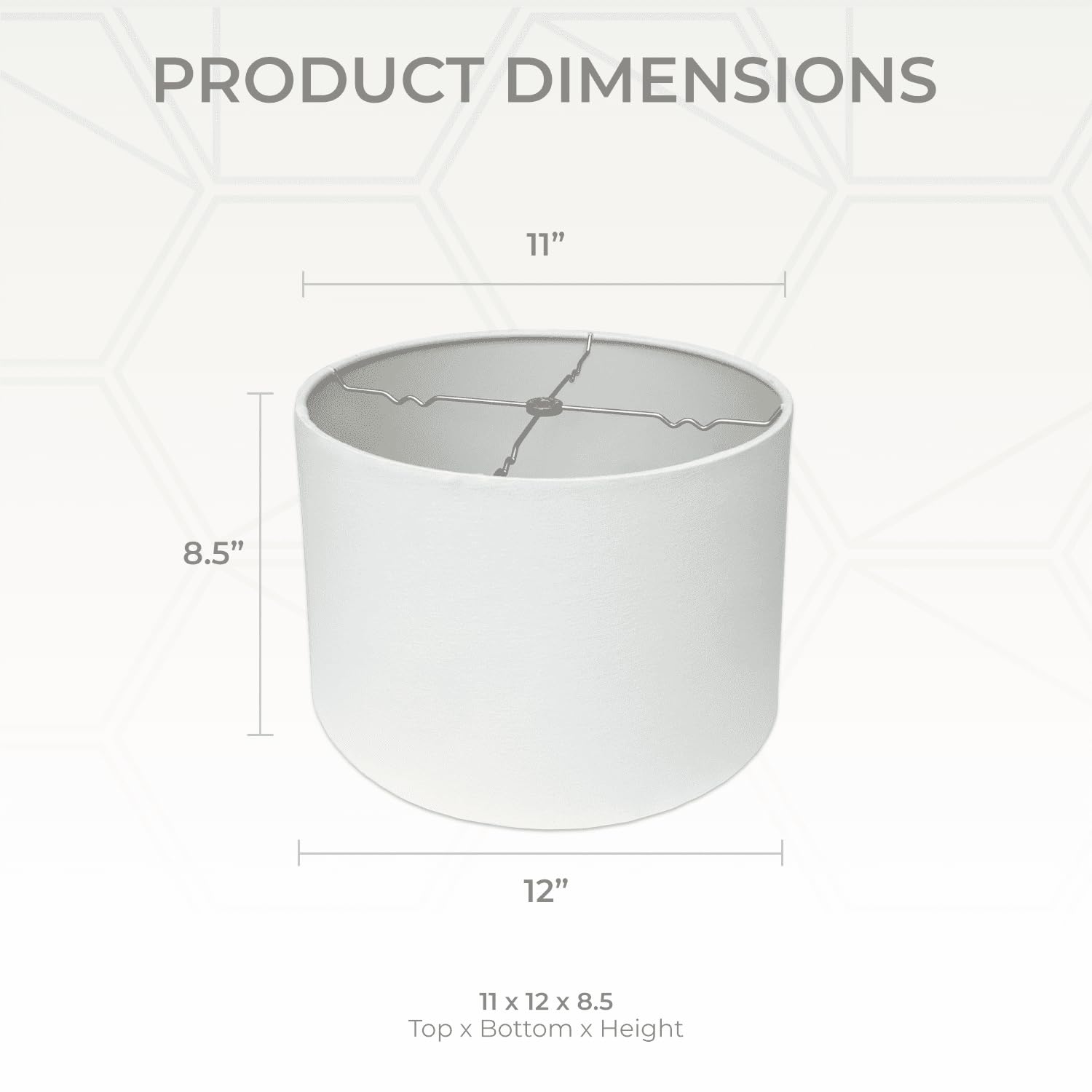 Royal Designs, Inc. Shallow Drum Lamp Shade, HB-610-12LNWH-2, Linen White, 11 x 12 x 8.5, 2 Pack