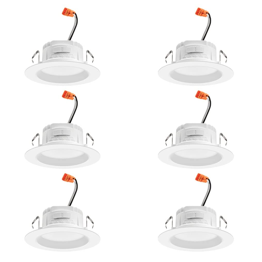 Juno RB4S SWW5 MW CP6 M6 RetroBasics Retrofit LED Downlight, Switchable, Matte White, 4 Inch, 6-Pack