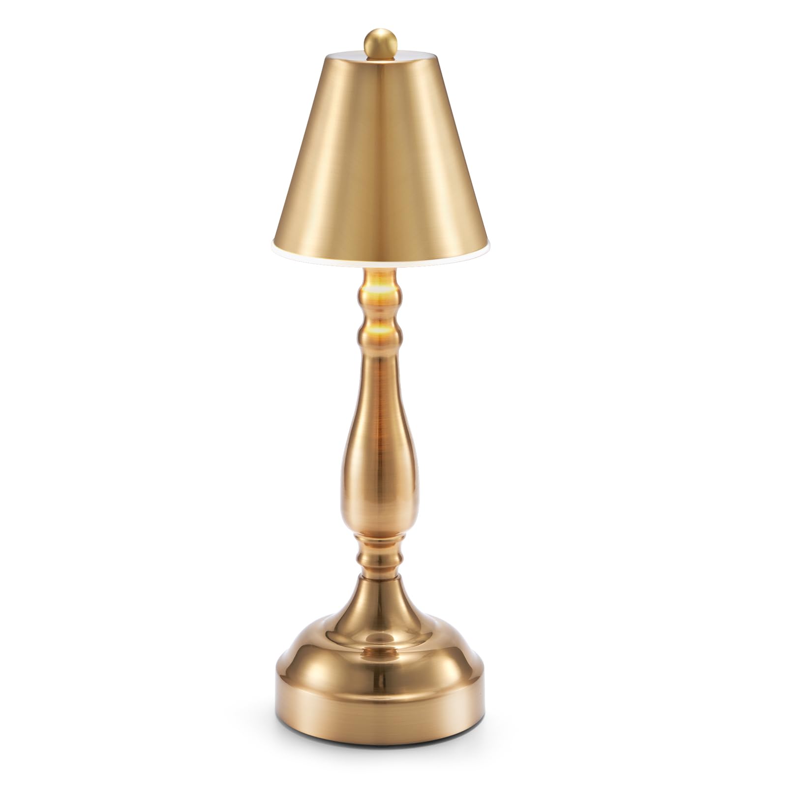 Cordless Rechargeable Table Lamp,5000mah Battery Operated Lamps Cordless, Portable Small Brass Desk Lamp,3 Color Touch Stepless 