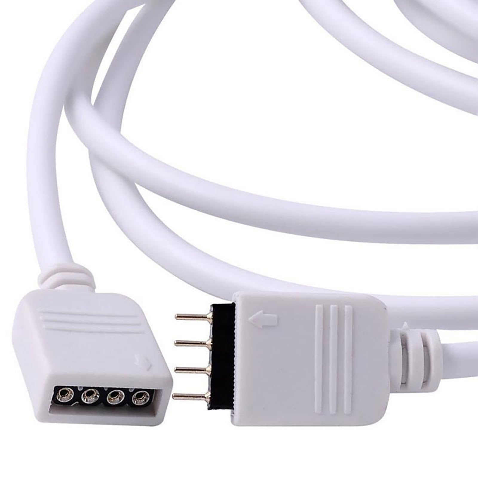RGBZONE 2M Extension Cable for SMD 5050 RGB LED Strip Light, 6.6ft, Includes 4pcs 4pin Connectors, Plastic, Model FB5141AC