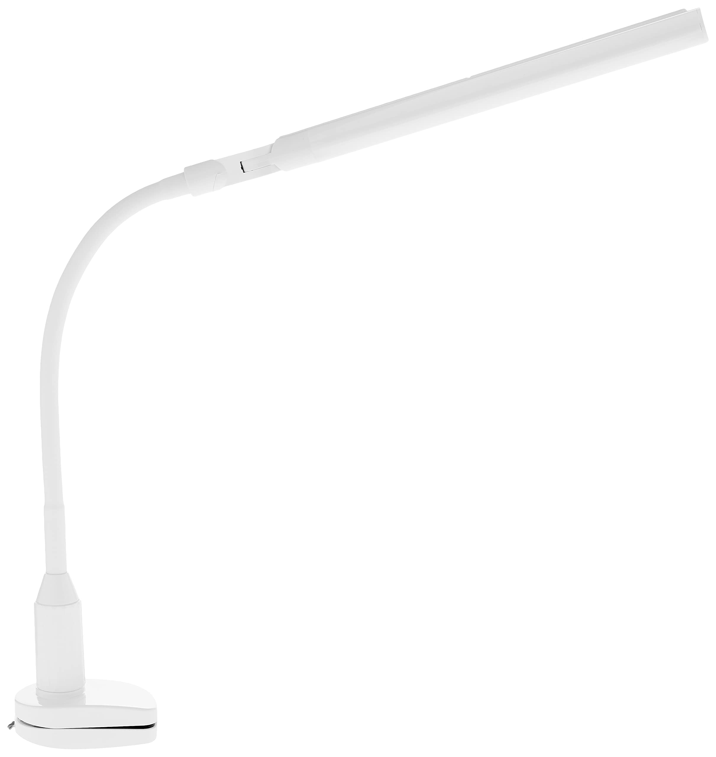 Daylight Company Duolamp Clamp Light  Double Head  Touch Dimmable Desk Lamp  4 Brightness Level  Ideal for Hobbies  Art  Beauty Salons  Reading and More  White [Energy Class A]