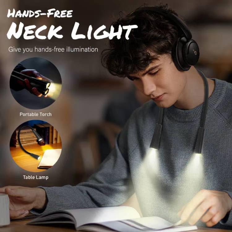 Radixium Led Neck Reading Rechargeable Light, Multi-Function Book Light For Reading In Bed And Camping, 4 Brightness Levels, Ben