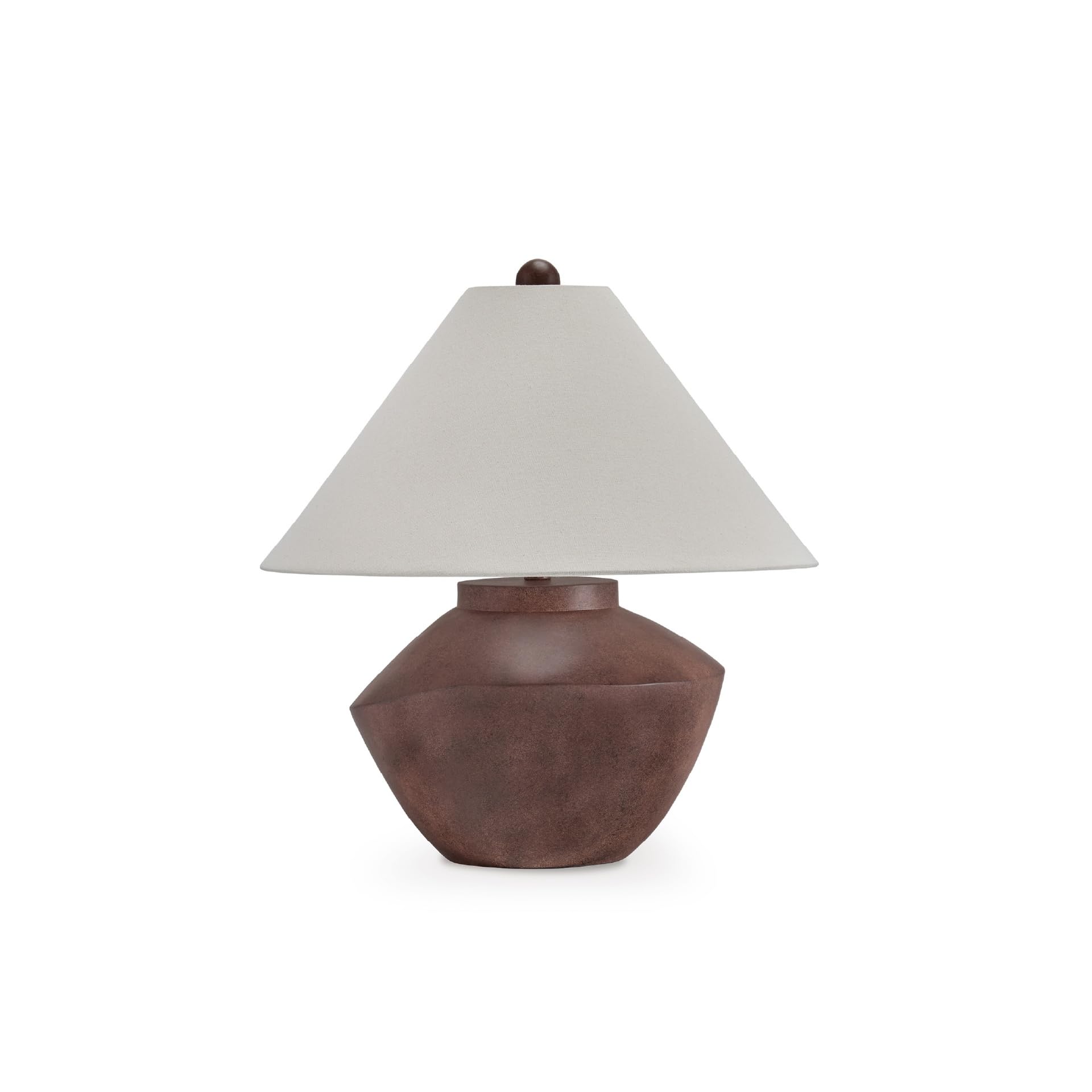 Signature Design by Ashley Honsworth Mid Century Modern Table Lamp with Empire Shade, Dark Brown
