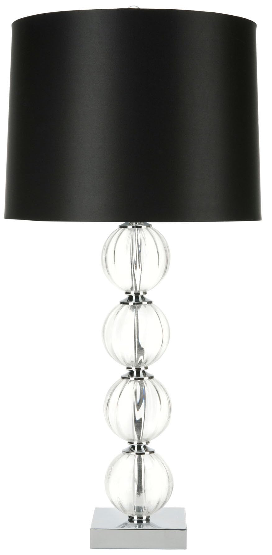 SAFAVIEH Lighting Collection Amanda Modern Crystal Globe/ Black Shade 30-inch Bedroom Living Room Home Office Desk Nightstand Ta