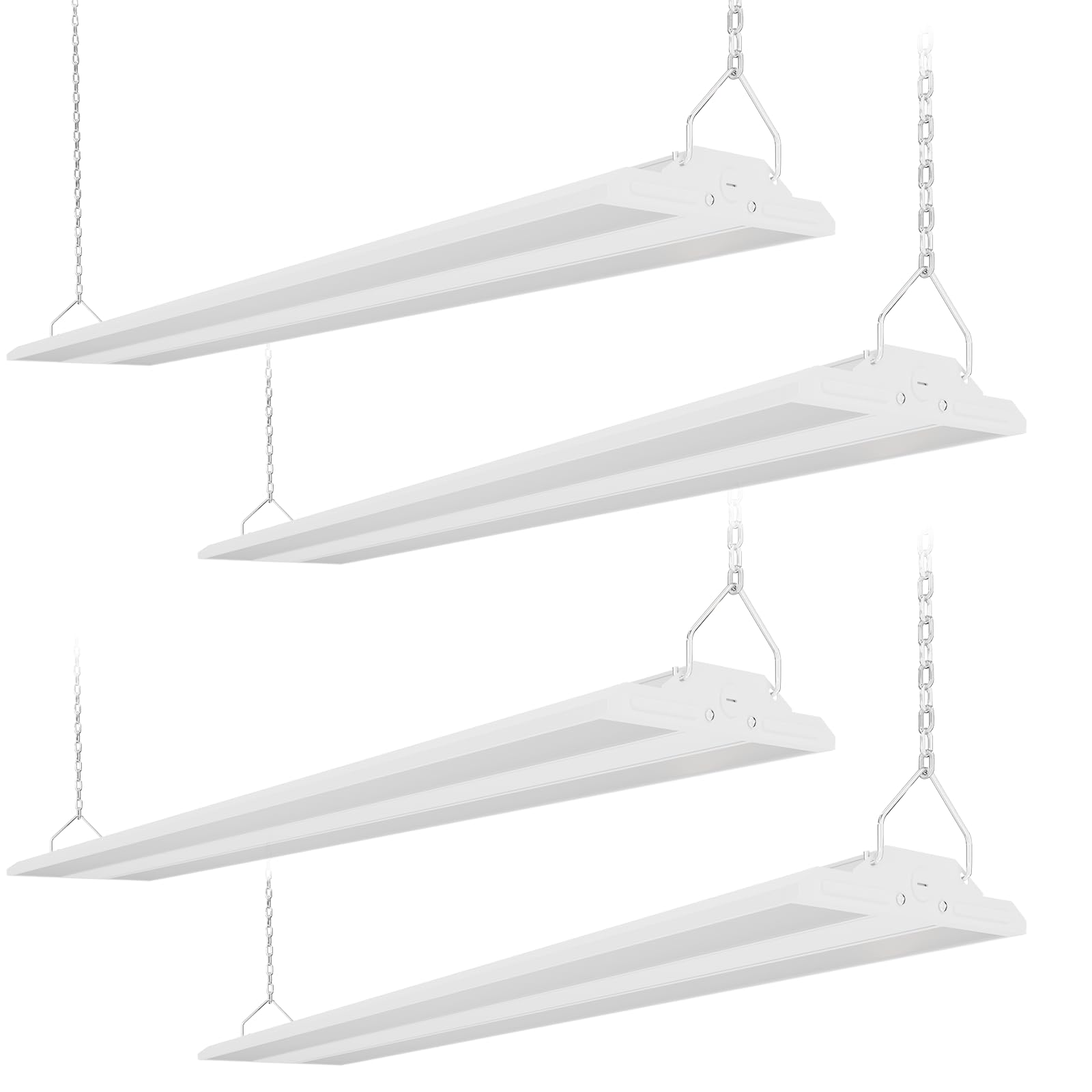 4-Pack 300W LED Linear Shop Lights  45000LM Led High Bay Lights 5000K Daylight 120-277V  Led Garage Light for Shop Workshop Store Commercial Supermarket Warehouse Basement Exhibition Room ETL