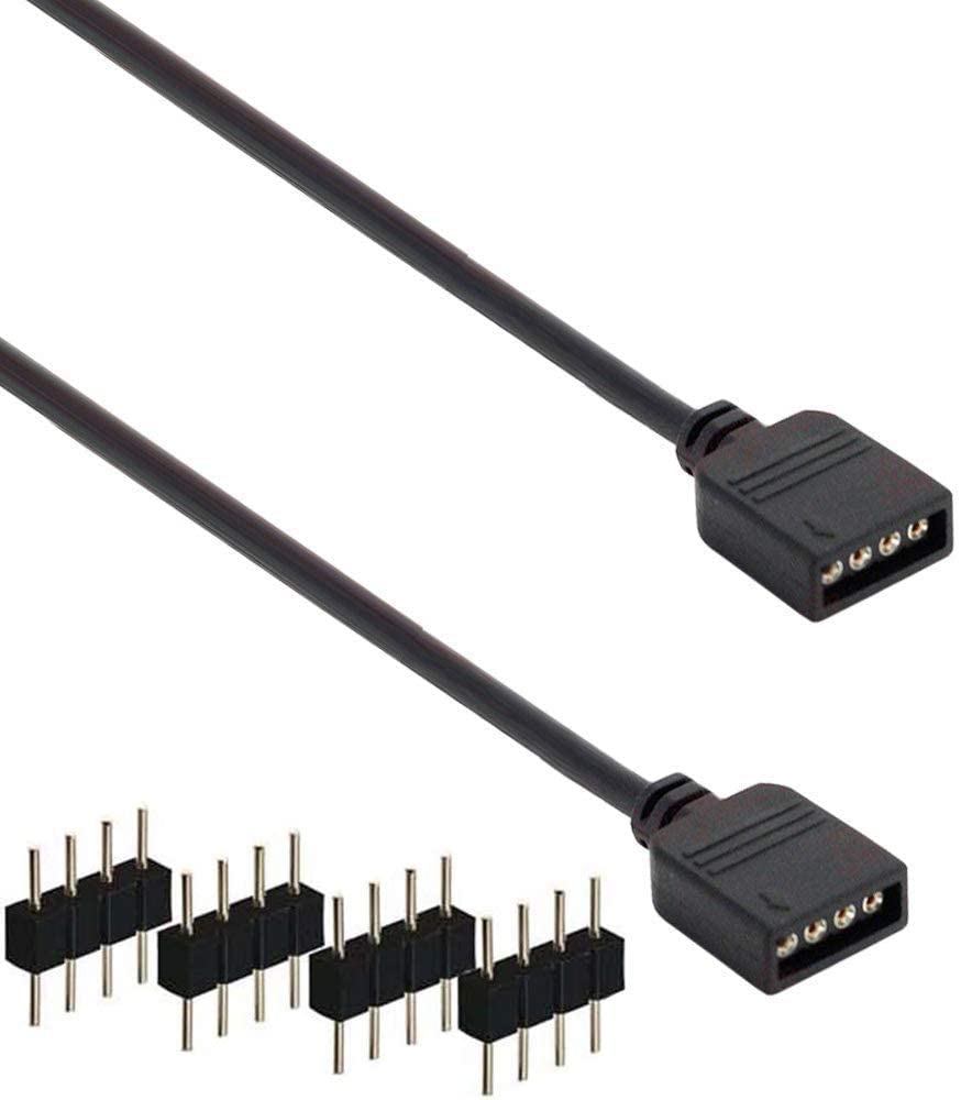 2-Pack Dc 1 Female To 2 Way 4 Pins Splitter Cable For Rgb Led Strip,Dc Power Adapter For Pautix Cct Cob Led Strip Light(1 To 2)