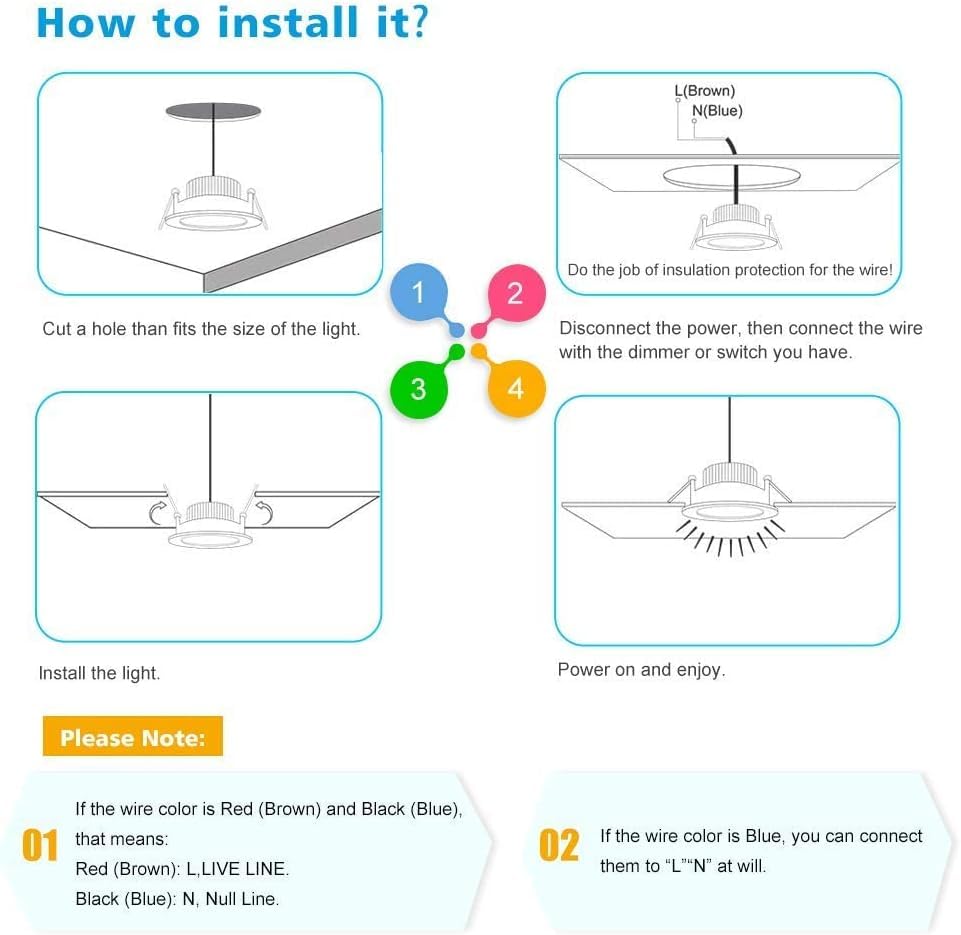 LightingWill 2 Inch LED Downlight, Dimmable 3W, 2700K Ultra Warm White, 12 Pack, Plastic, Model LS8-TD-WMTD-3W
