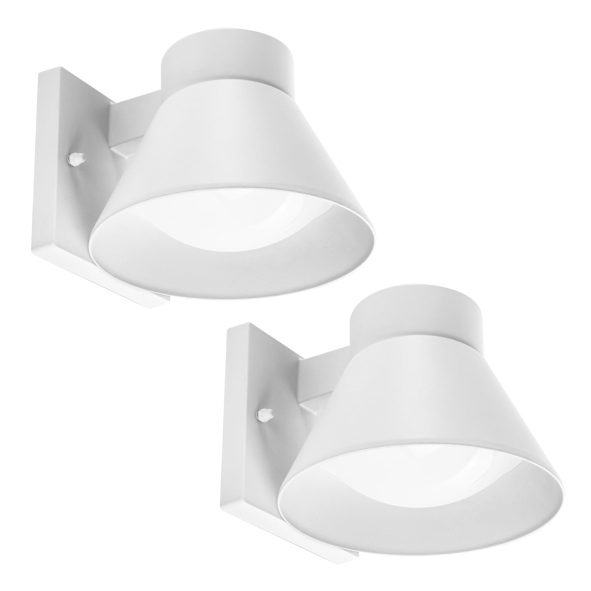 UME 2 Pack LED Outdoor Wall Light Fixtures, White Front Porch Lights Wall Mount Lighting, Exterior Waterproof Wall Lantern Light