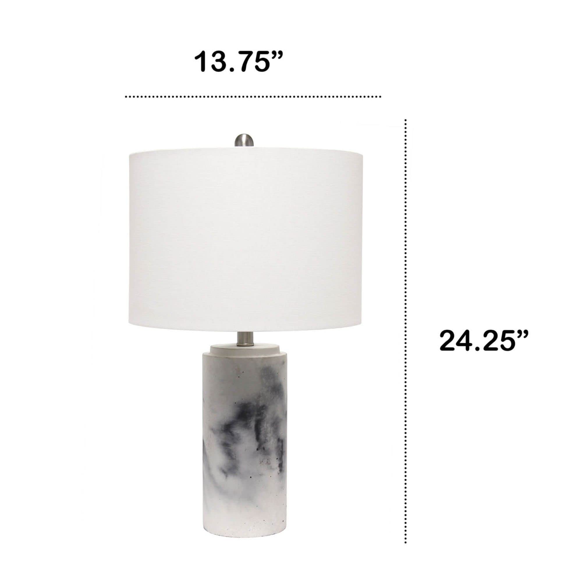 Lalia Home Modern Marbleized Table Lamp With White Shade - Elegant Marble/White Design