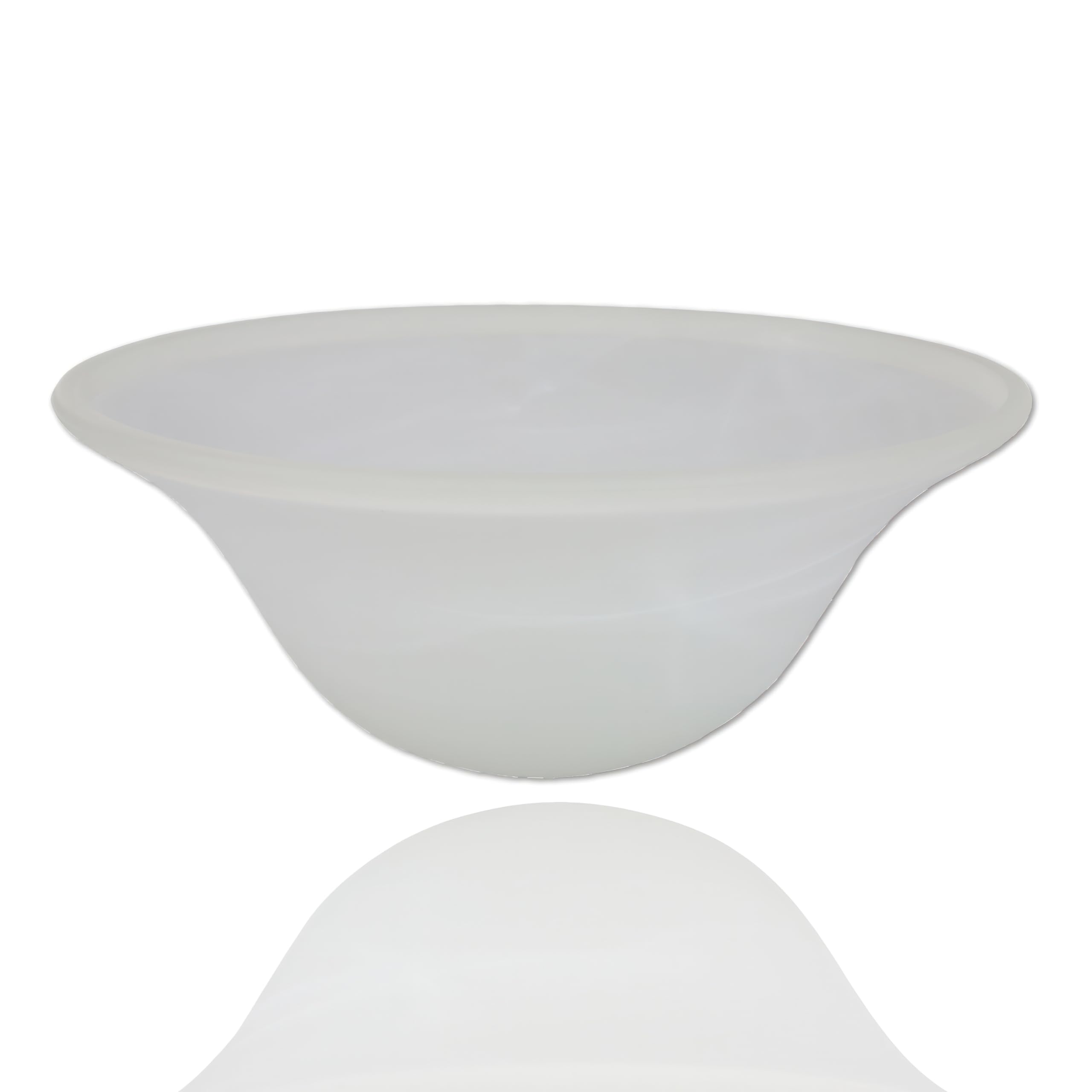 LIGHTACCENTS Floor Lamp Shade Replacement - Alabaster White Glass, Medium Base E26 Socket, Model 2885-SHW-FBA-BR