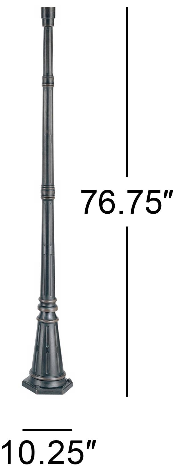 John Timberland Hepworth Traditional Outdoor Post Light Pole And Cap Base Classic Bronze Brown 76 3/4'' Accessory For Exterior H