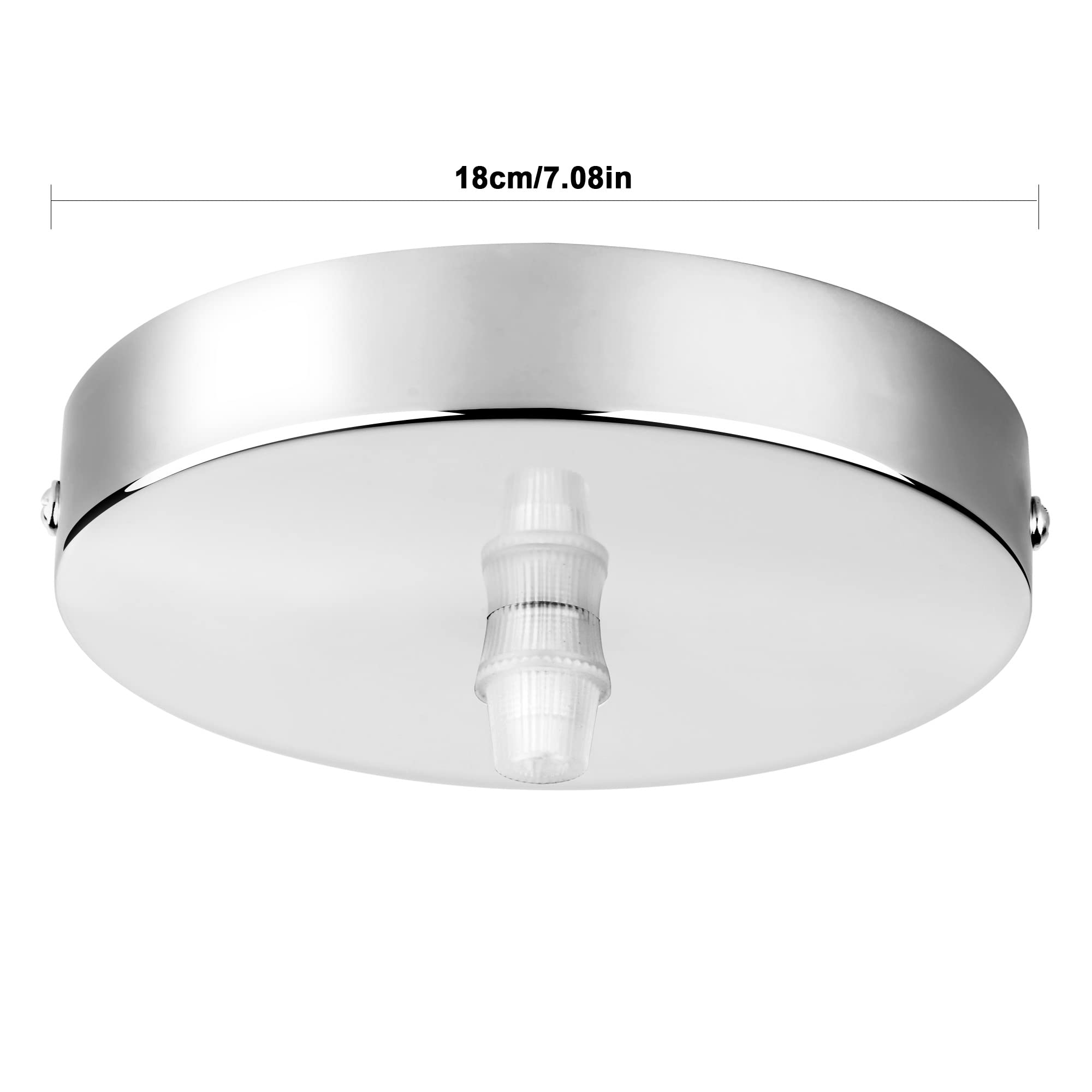 Arturesthome 7'' Silver Ceiling Canopy Light Kit Rewind Single Hole With Hardware,Ceiling Plate For Pendant Lighting Chandelier,
