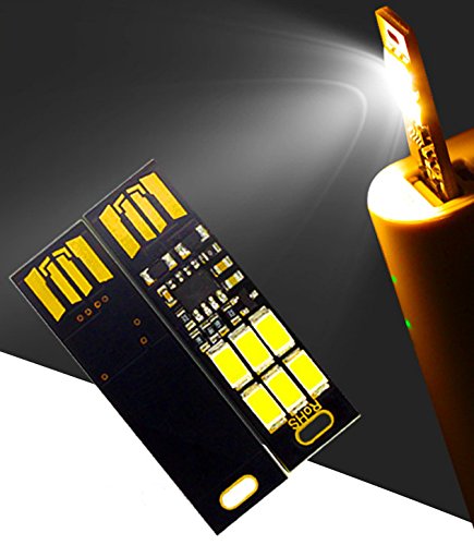 JacobsParts USB Portable Keychain Lamp 5pcs 6 LED Touch Dimming Warm White 3000K