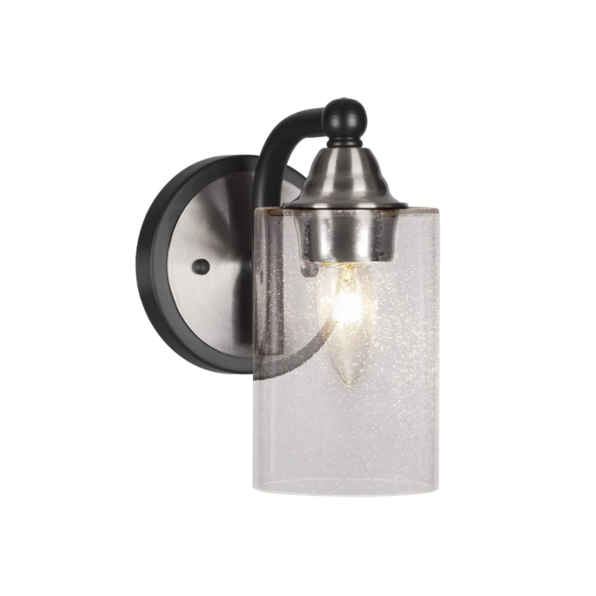 Toltec Lighting Paramount 1 Light Wall Sconce In Matte Black & Brushed Nickel (3421-Mbbn-300)