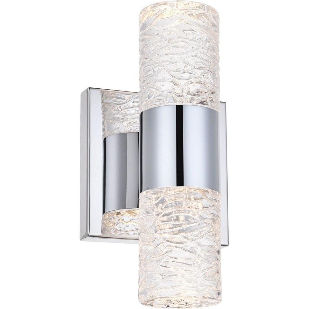 Elegant Lighting Indoor Modern Home Decorative Bright Vega 2 Light Chrome Led Wall Sconce