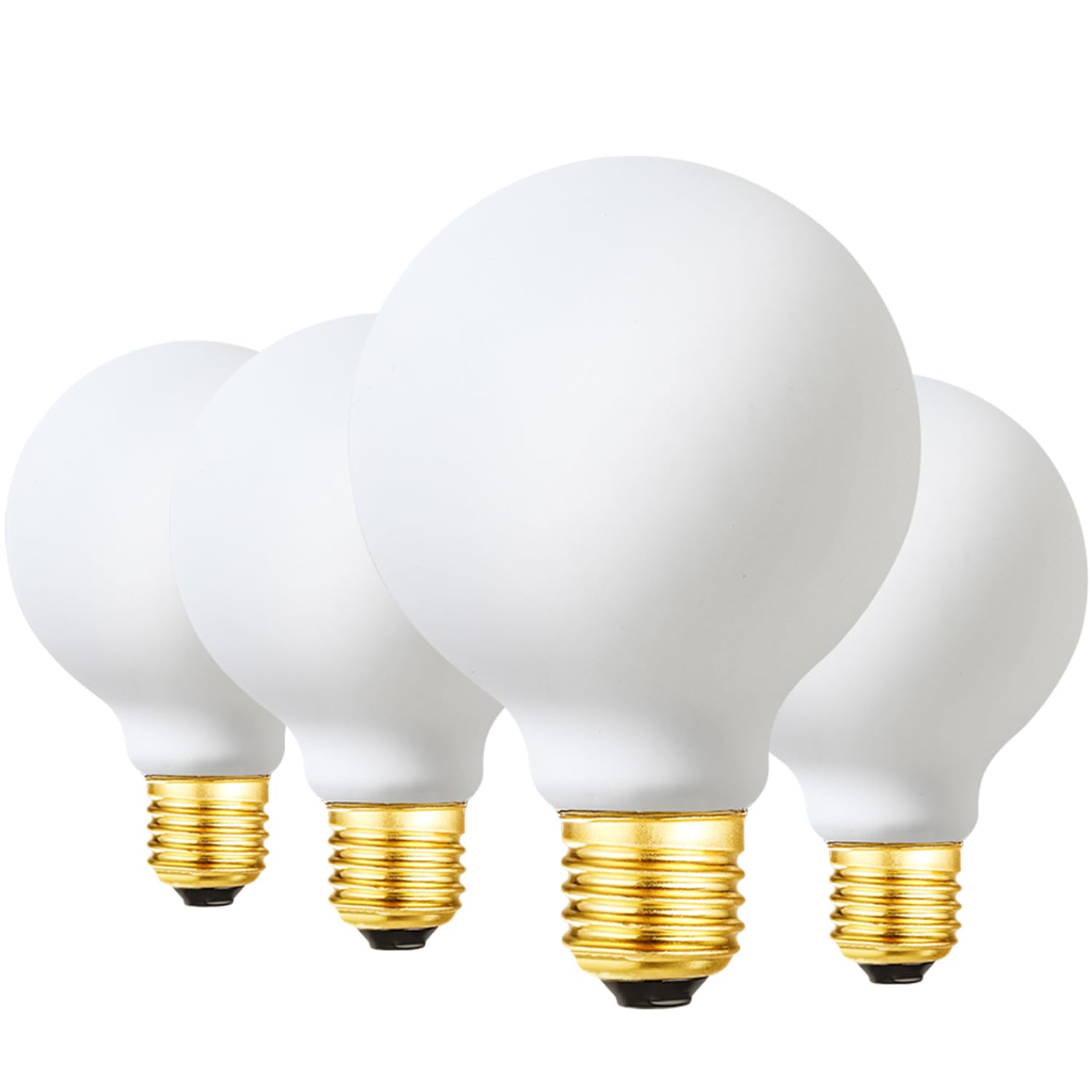 Leools LED Light Bulb G25 Dimmable Flick-Free Matt White 8W Led CRI95 850LM 3000k Soft 75W Equivalent Vintage LED Edison Globe Light Bulb E26 Standard Base  4 Pack