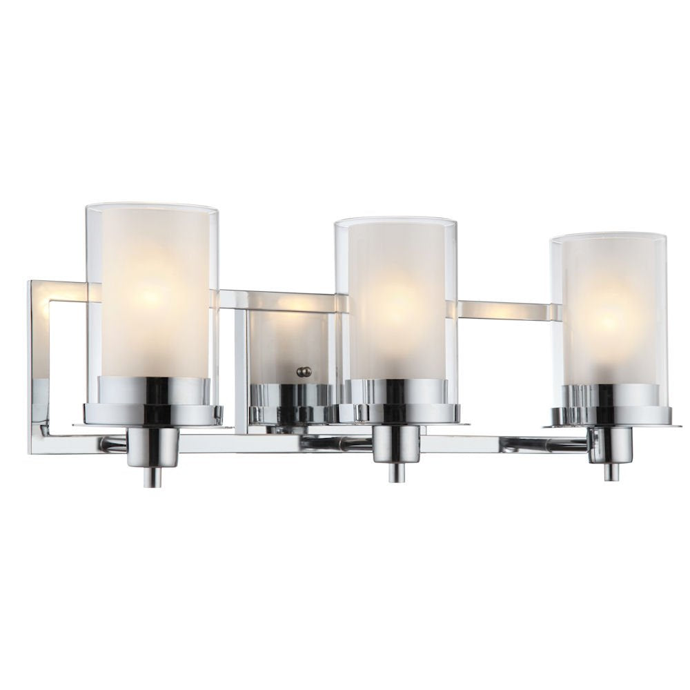 Designers Impressions Juno 3 Light Wall Sconce, Polished Chrome, Clear & Frosted Glass, Model 73471