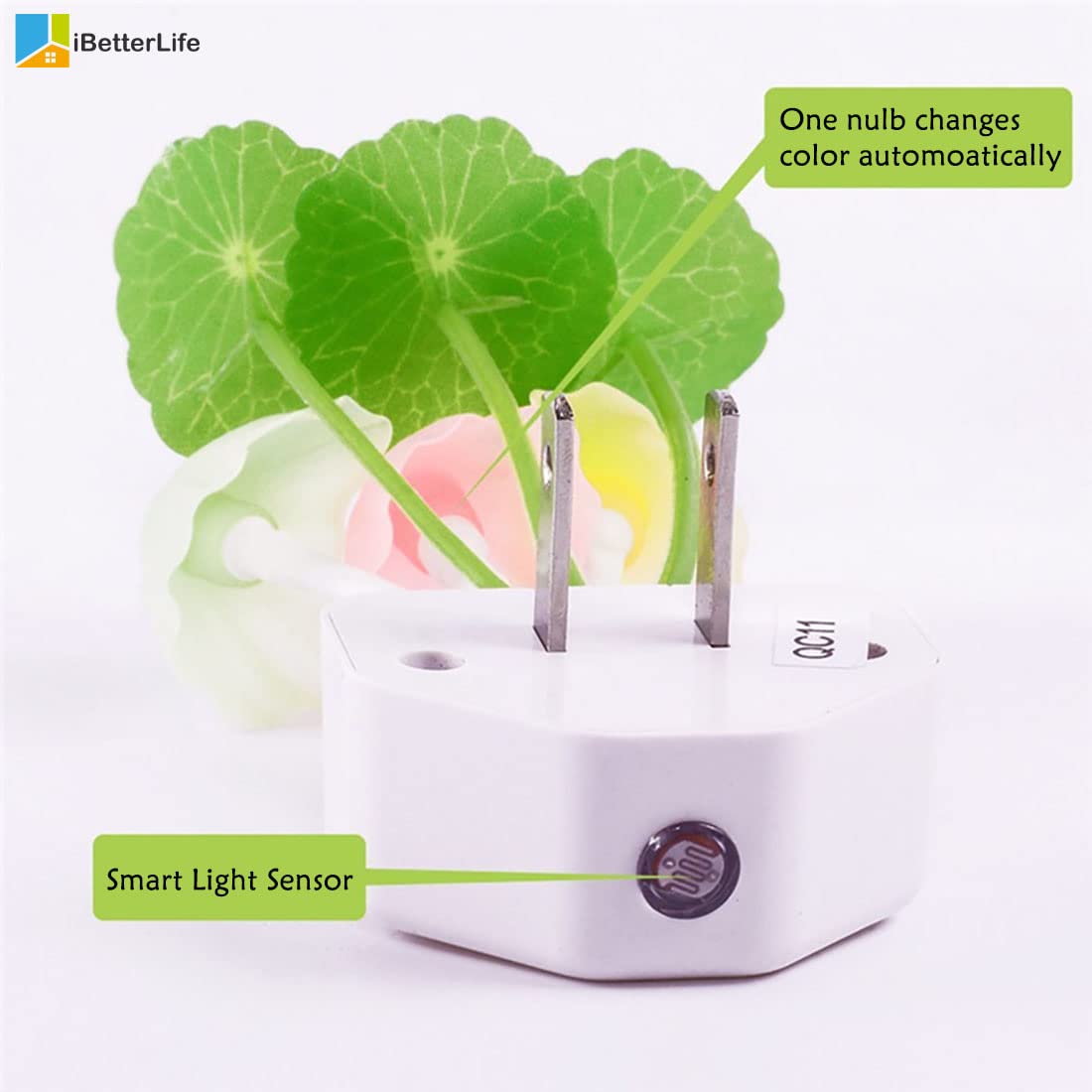 Ibetterlife Led Night Light Smart Sensor 0.6W Color Changing Plug-In Night Lights For Kids Adults Cute Mushroom Night Light Bedr