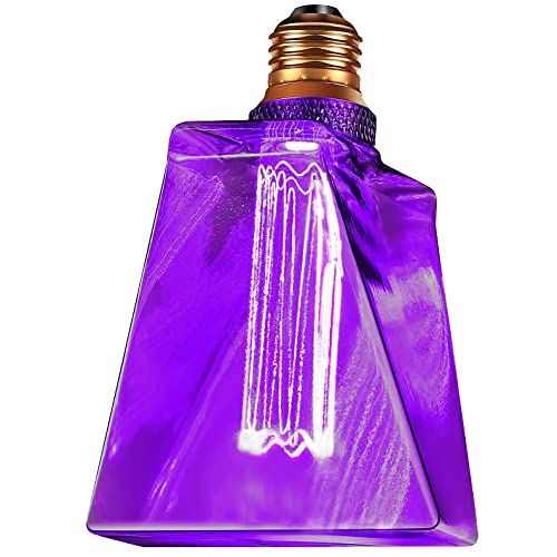 Next Glow Purple Led Vintage Light Bulb, 3.5W Dimmable, Ice Shaped, Warm Decorative Light