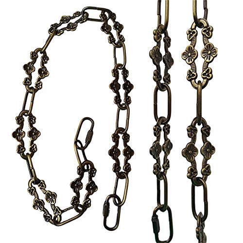 WOERFU Decorative Plum Buckle Chain, 30 inch, Antique Bronze Finish, Metal, Model WF-CH32IN