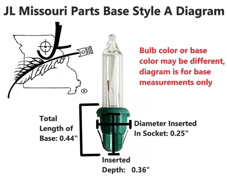 JL Missouri Parts GE 20x Mini Clear Christmas Light Bulbs Replacement 2.5V Indoor/Outdoor, Glass, 20 Count