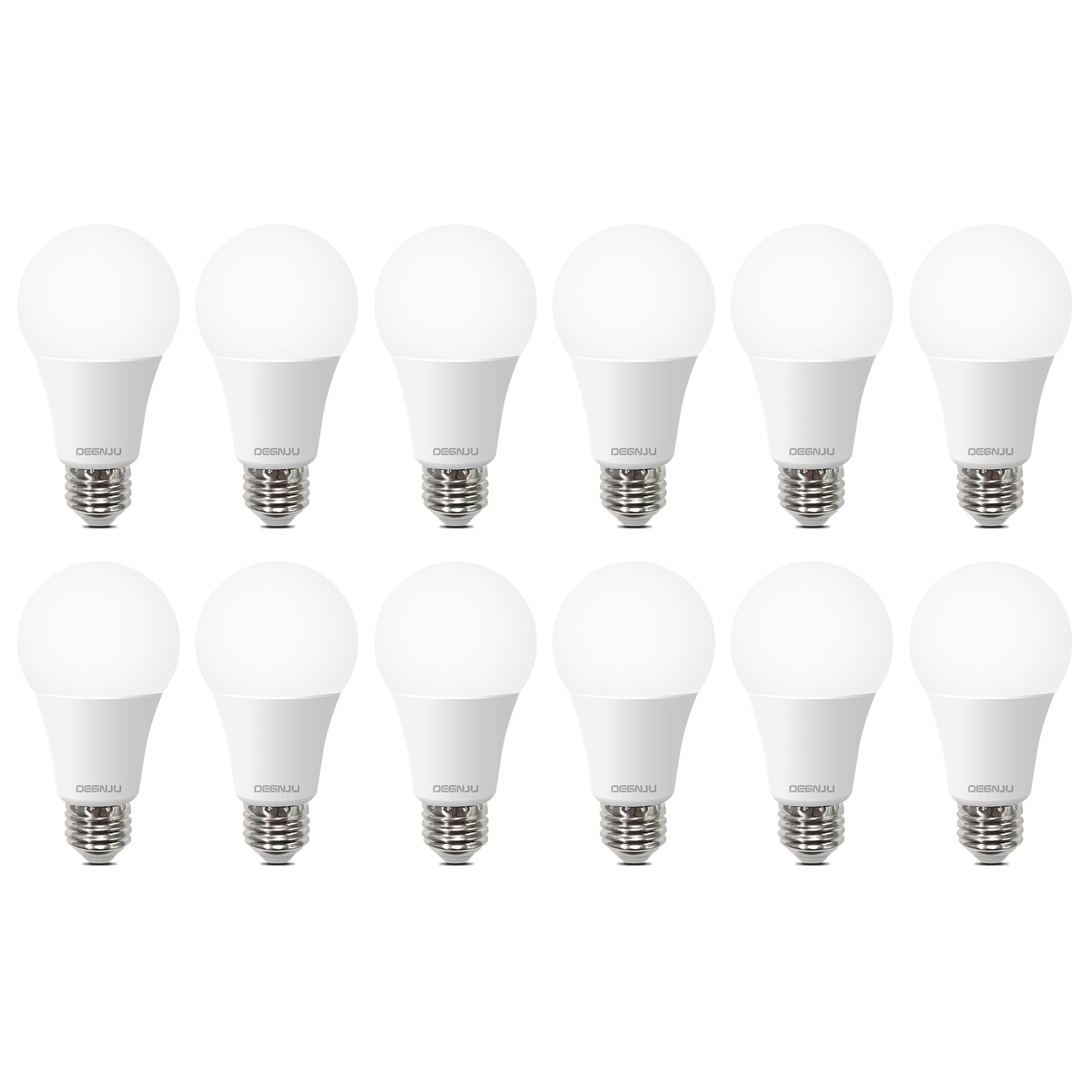 Degnju A19 Led Light Bulbs, 100 Watt Equivalent, 5000K Led Bulbs, 1500 Lumens, E26 Standard Base, Non-Dimmable, 13W Bright White