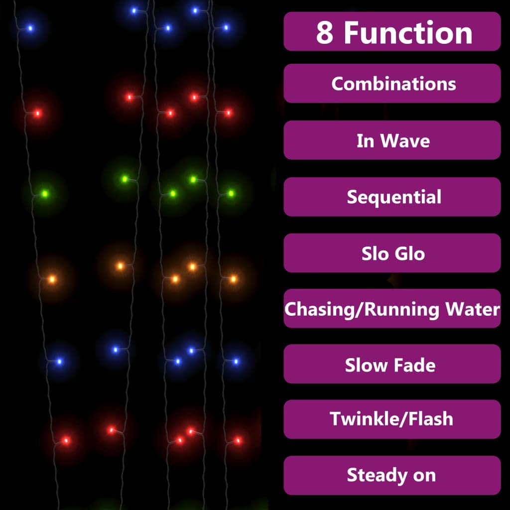 Vidaxl Solar Fairy Lights 2 Pcs - 2X200 Led, Multicolor, Eco-Friendly, 8 Lighting Modes, Usb Connection, Indoor/Outdoor
